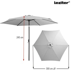 Gina kerti napernyő szürke 300 cm