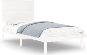 vidaXL Single fehér tömör fa ágykeret 90 x 190 cm