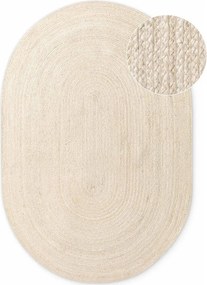 Világos natúr színű kétoldalas-kézi szövésű juta szőnyeg 160x230 cm Braided – Hanse Home