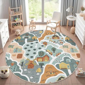 Mosható gyerek játszószőnyeg ø150 cm Farmer's Life – Mila Home