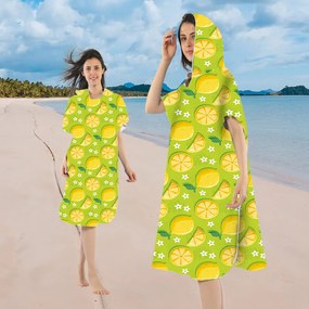 Poncsó törölköző LEMONS zöld 80×145 cm