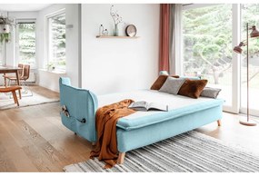 Világoskék kinyitható kanapé 225 cm Charming Charlie – Miuform