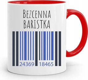 Barista Kávézó Bögre Piros, fényképes nyomattal