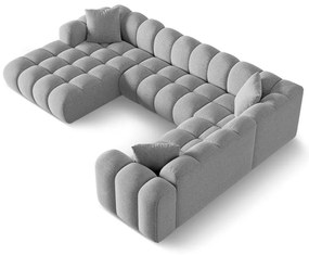 Világosszürke zsenília sarokkanapé (jobb oldali-U alakú) Treno – Cosmopolitan Design