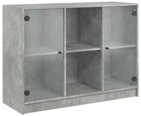 betonszürke szerelt fa tálalószekrény 102x37x75,5 cm