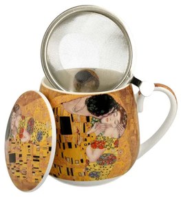 Klimt Porcelán teás szűrős bögre A csók 430 ml