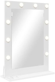 LED fényekkel ellátott sminktükör Fehér 70x50x18 cm
