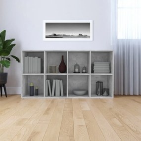 betonszürke szerelt fa könyv-/tálalószekrény 66 x 30 x 130 cm
