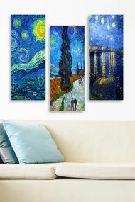 MDF0074 Van Gogh MDF falikép, 3 db-os szett