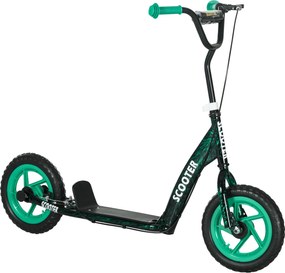 AIYAPLAY Gyerek Roller Nagy Kerekekkel 6-12 Éveseknek Magasságban Állítható Hátsó Fékkel Zöld | Aosom