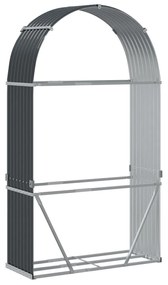 antracitszürke horganyzott acél rönktartó 120 x 45 x 210 cm