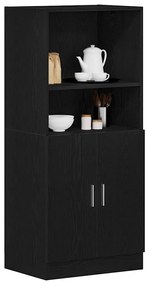 vidaXL fekete szerelt fa konyhaszekrény 57 x 41,5 x 131,5 cm