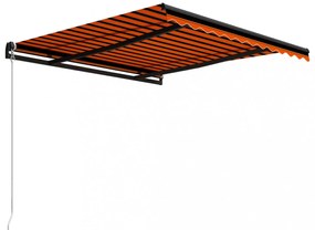 narancssárga és barna kézzel kihúzható napellenző 350 x 250 cm