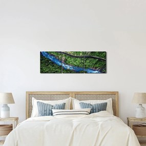 Kép - folyó a hegyek között, Kaukázus, Oroszország (órával) (90x30 cm)