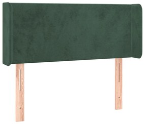 sötétzöld bársony LED-es fejtámla 93 x 16 x 78/88 cm