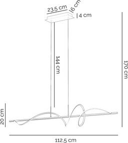 ONLI - LED Csillár zsinóron TWIST LED/30W/230V 4000K fekete