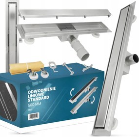 Lineáris Lefolyó 50 CM Vízelvezetés Alacsony Zuhanytálca Szifon Padló At