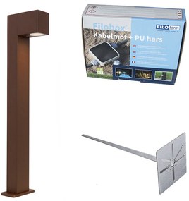 Ipari kültéri állólámpa rozsdabarna 65 cm IP44 - Baleno