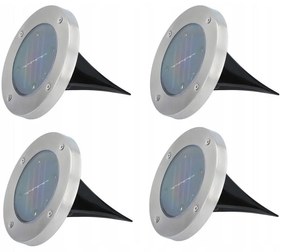 Grundig 4 db x 4 LED-es Disk Lights napelemes leszúrható kültéri lámpa