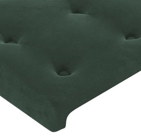 sötétzöld bársony LED-es fejtámla 180x5x78/88 cm