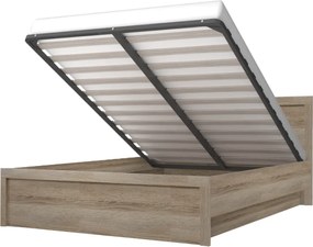 Ágy tárhellyel, 160x200, sonoma tölgy, JESI NEW