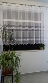 Mg Függöny jacquard 31589 Fehér 350x100cm kész M szalaggal