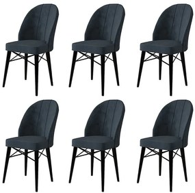 Ritim Anthracite étkezőszék szett, 6 db