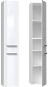 Aldabra Nel II fürdőszoba szekrény, 31x174x30 cm, fényes fehér