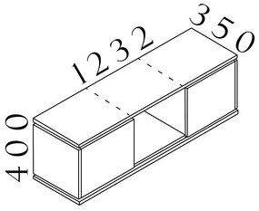 Creator fali szekrény 123,2 x 35 x 40 cm, fehér / antracit