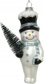 Üveggömb hóember karácsonyfával