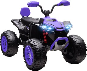AIYAPLAY Elektromos gyermek quad, 24 V-os elektromos jármű 4 kerékkel, fényszórókkal, USB porttal, MP3, lila