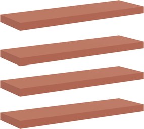 vidaXL Falpolc Falra szerelhető 4 pcs Piros 80 x 23,5 x 4 cm Faanyag