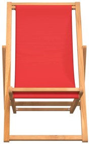 Piros összecsukható tömör tíkfa strandszék