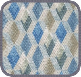 Esőálló kerti párna 40x40cm- Rombusz mintás kék