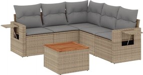vidaXL 6 részes vegyes bézs polyrattan kerti ülőgarnitúra párnákkal