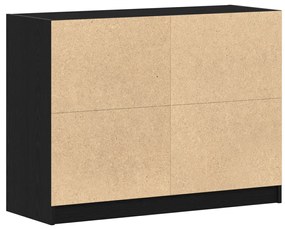 Oldalszekrény Fekete Tölgy 102x37x75,5 cm Mérnöki Fa