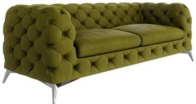 Zöld bársony kanapé 225 cm Chelsea – Ropez