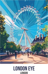 Poszter 25x35cm London Eye, London