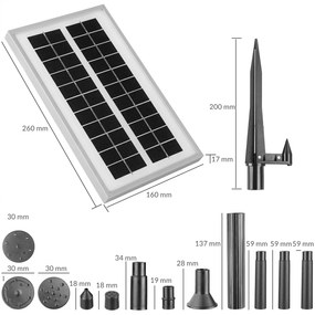 monzana® LED napelemes szökőkút 260 l/h