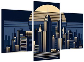 Kép – Geometrikus város (90x60 cm)