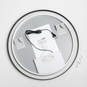 Brilagi-LED dimmelhető, páramentesítő fűtéssel ellátott tükör LED háttérvilágítással ALU PRO LED/18W/230V Ø 60 cm IP44 fekete