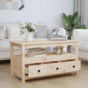 tömör fenyőfa dohányzóasztal 102 x 49 x 55 cm