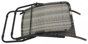 szürke összecsukható polyrattan napozóágy