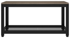 Szürke és fekete MDF és vas dohányzóasztal 90x45x45 cm