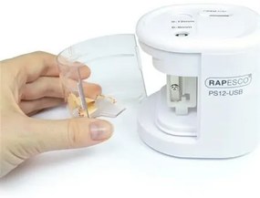 Hegyező, kétlyukú, asztali, elemes, USB töltővel, RAPESCOPS12-USB, világos rózsaszín (IR1446)