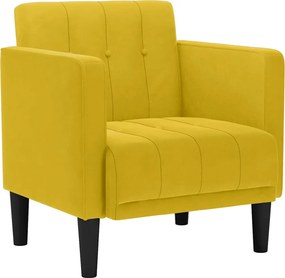 vidaXL sárga bársony kanapészék karfás szék 53 cm
