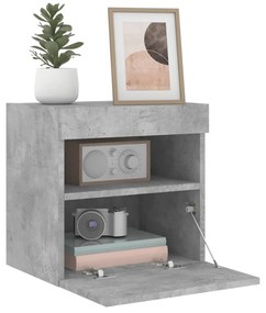 betonszürke falra szerelhető TV-szekrény LED-del 40x30x40 cm