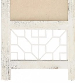 4 paneles krémszínű szövetparaván 140 x 165 cm