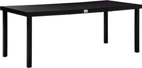 Outsunny Alumínium Kültéri Étkező Asztal 8 Fős, Rácsos Asztallapú Teraszra/Balkonra 190x90x74 cm Fekete | Aosom