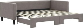 vidaXL tópszínű kihúzható szövet heverő 90 x 200 cm